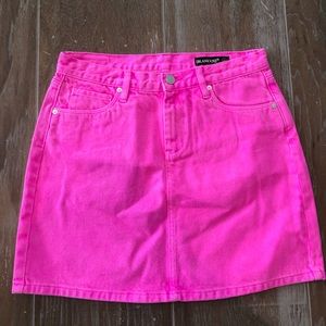 bright pink skirt